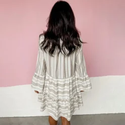 Fashion Print V-Neck Dress Flared Sleeve Casual Loose Swing Wholesale Dresses SDN560468 -Amour Vert shop 5b8849f3 4413 4eab 80ea 4292eae2859a f0f65d653d2160e0f65bee12cdc14c26