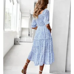 Sexy Off Shoulder Floral Midi Swing Dress High Waist Petal Sleeve Slim Vacation Wholesale Dresses SDN560630 -Amour Vert shop 5b944991 9b8b 41e6 a4ee 9064650fbde8 34e239ce4cf9c12de30e911988fc0aed