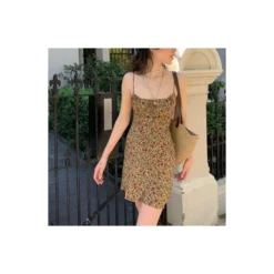 Floral Print Sundresses Sling Lace-Up Summer A-Line Dress Sexy Wholesale Mini Dresses SDN532474