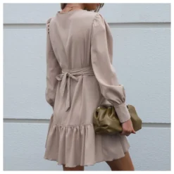 Solid Color V-Neck Tie-Waist Irregular Long Sleeve Ruffled Wrap Dress Wholesale Dresses SDN537256 -Amour Vert shop 5ceef6be 2ba5 4f23 a40e 2493f14a8330 8c1c71d84ebef4157bdda102dac0d0a8
