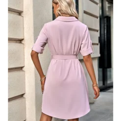Solid Color Half Sleeve Tie-Up Lapel Casual Dress Wholesale Dresses SDN537944 -Amour Vert shop 5dc4299b f5de 4b03 94d3 c3a561d2f1c9 4c1cbfea35218bd29c597558e38c25df