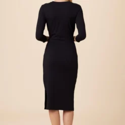 Colombe 3/4 Sleeve Reverie Knit Dress - Black -Amour Vert shop 6054 34 Slv Colombe Black 3