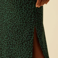 Colombe 3/4 Sleeve Reverie Knit Dress - Forest Leopard -Amour Vert shop 6054 3 4 Slv Colombe Forest Leopard 5