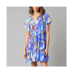 Abstract Geometric Print Fringed Short-Sleeved Thin Dress Wholesale Dresses -Amour Vert shop 6583c8345e87463c99d3b01a01266c17 4