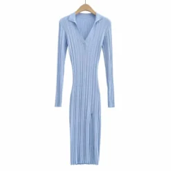 Bodycon Slit Full Sleeve Solid Ribbed Midi Dress SD080009 -Amour Vert shop 6969525c 6640 4087 a09b 6bdb73006337 403C97DE07CA9F78092C49D786CFC279