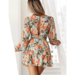 Floral Print Deep-V Lantern Sleeve Open Back High Waist Double Ruffle Dress Chic Wholesale Dresses SDN533019 -Amour Vert shop 6a74177d 35ae 464b a4d8 9f014e359695 cbcebf7676d40e7b42bf414dc907dbd1