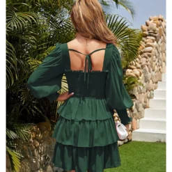 Plain & Print Long Lantern Sleeve Square Neck Chiffon Layered Skirts Design Cake Dress Resort Wholesale Dresses SDN532456 -Amour Vert shop 6b536609 013c 4030 8efe ea4bfc3e7ebb 5a265b306c4195862e8cc1b7ccc46177