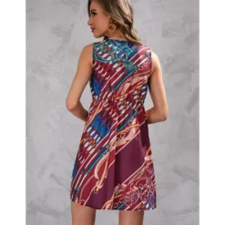 Fashion Printed V Neck Sleeveless High Waist Tank Dress Wholesale Dresses SDN533525 -Amour Vert shop 6f7b5167 9d0d 4196 923c 2cd015a86bcd d1a3ab78cd84ac655b5bec9c4c9ec22d