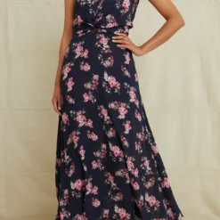 Olive Viscose Dress - Whitby Floral