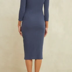 Perry Pointelle Rib Dress - Pacific Blue -Amour Vert shop 7549PerryPacificBlue 0909 web 3d63e13b b4cc 4c52 bb28 38b13b4d8106