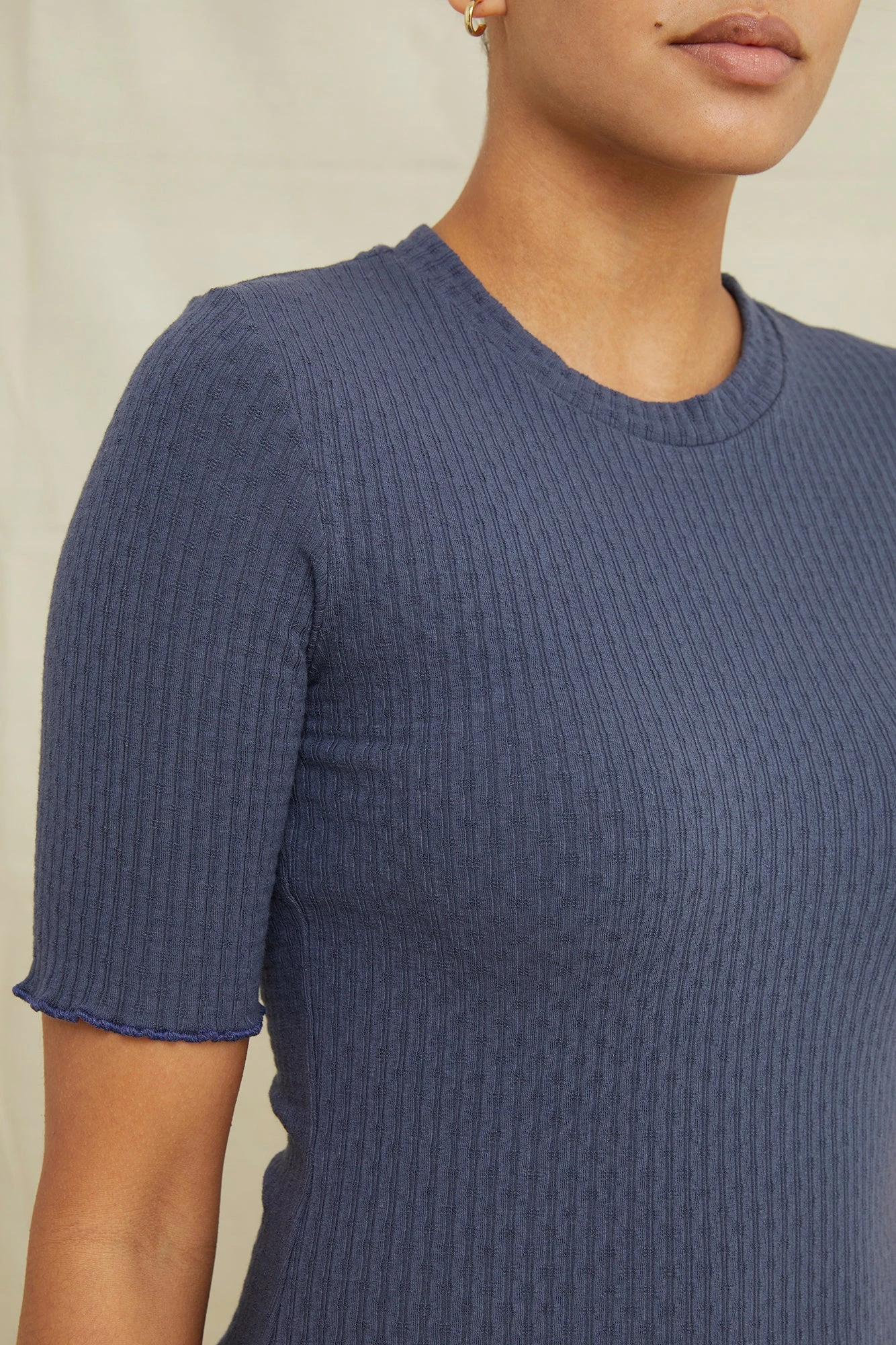 Mylene Pointelle Rib Dress - Pacific Blue 6 Mylene Pointelle Rib Dress - Pacific Blue - Image 4