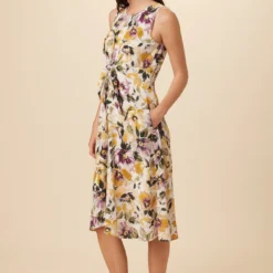 Margot Washable Silk Dress - Isabella Floral -Amour Vert shop 7910 Margot Silk Isabella Floral 2