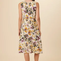 Margot Washable Silk Dress - Isabella Floral -Amour Vert shop 7910 Margot Silk Isabella Floral 3
