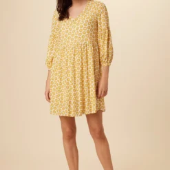 Shailene Ecovero Dress - Calico Sunflower
