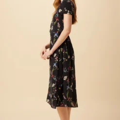 Ellie Washable Silk Dress - Marin Floral -Amour Vert shop 7912 Ellie Silk Marin Floral 2
