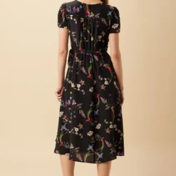 Ellie Washable Silk Dress - Marin Floral -Amour Vert shop 7912 Ellie Silk Marin Floral 3