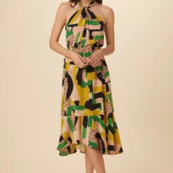 Stefania Washable Silk Dress - Piazza Print