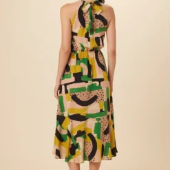 Stefania Washable Silk Dress - Piazza Print -Amour Vert shop 7913 Stefania Piazza 3