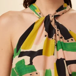 Stefania Washable Silk Dress - Piazza Print -Amour Vert shop 7913 Stefania Piazza 4