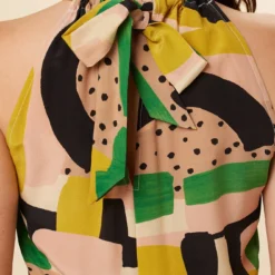 Stefania Washable Silk Dress - Piazza Print -Amour Vert shop 7913 Stefania Piazza 5