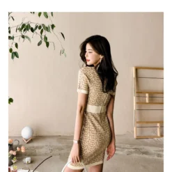 Sexy V-Neck Patchwork Jacquard Knitted Short Sleeve Slim Mini Dress Wholesale Dresses SD5117373 -Amour Vert shop 79175481 818b 4f00 8695 4034cce800a1 e32f9a3934a3c03e3f8c04e37f402a8b