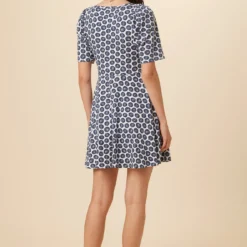 Tamara Reverie Knit Dress - Calico Navy -Amour Vert shop 7917 Tamara Calico Navy 3