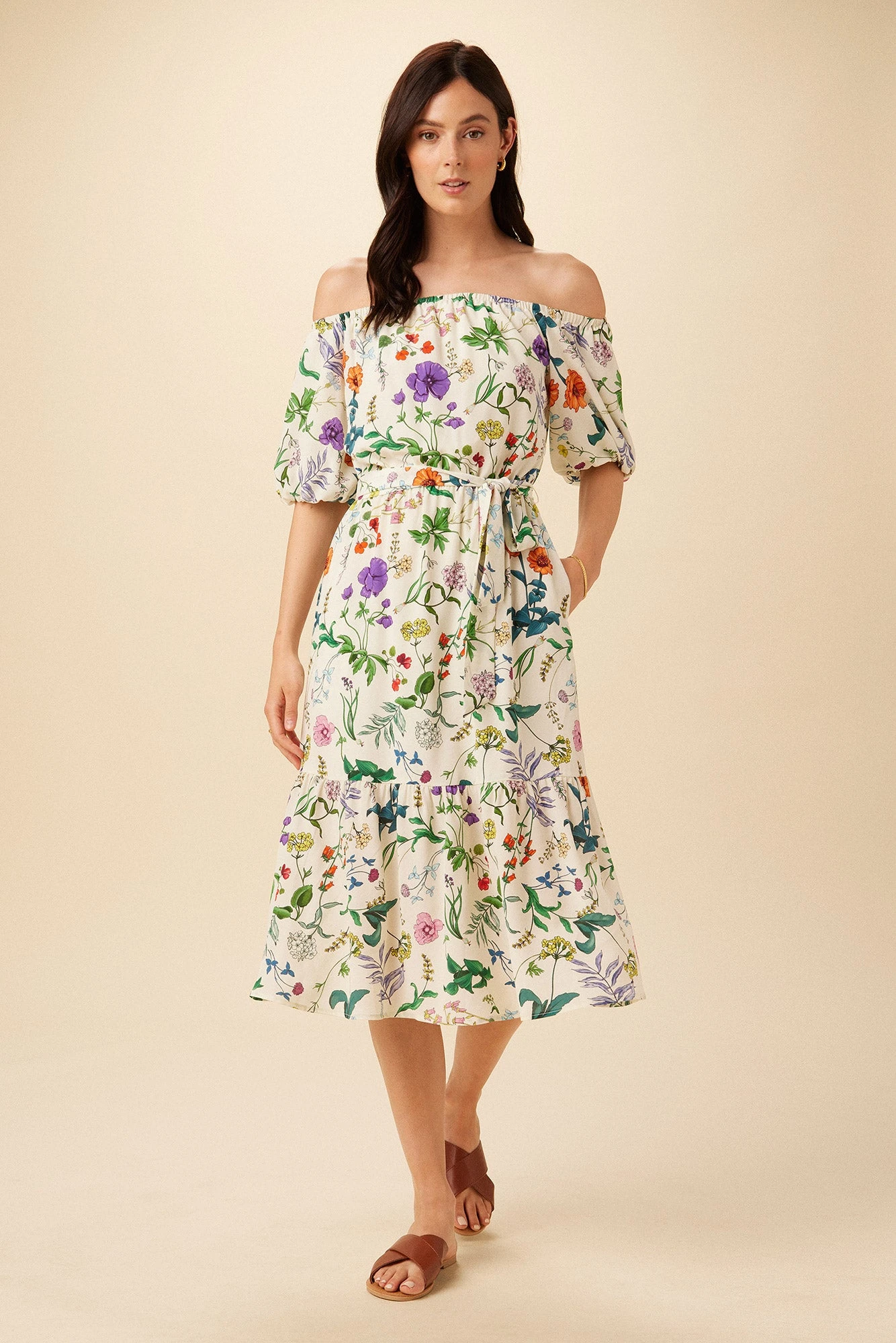 Misha Washable Silk Dress - Stella Floral White 3 Misha Washable Silk Dress - Stella Floral White