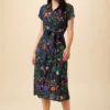 Joyce Ecovero Midi Dress - Stella Floral Navy -Amour Vert shop 7948 Joyce Stella Navy 1
