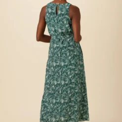 Larsa Washable Silk Dress - Green Palm -Amour Vert shop 7988 Larsa Green Palm 3