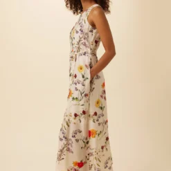 Larsa Washable Silk Dress - Provence Ivory -Amour Vert shop 7988 Larsa Provence Ivory 2