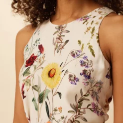 Larsa Washable Silk Dress - Provence Ivory -Amour Vert shop 7988 Larsa Provence Ivory 4