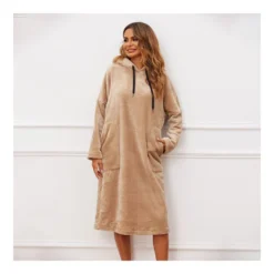 Hooded Sweatshirt Dress Flannel Long Sleeve Long Nightdress Wholesale Loungewear SDN5385201 -Amour Vert shop 7b03f7eb 01fd 48f0 8608 f322bd111a9a 5a76d74dd3fa544cd605bcf5624761e0