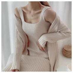 Wholesale Womens 2 Piece Sets Sling Knitted Midi Dress & Long Sleeve Cardigan SON562672 -Amour Vert shop 7b925c5d d6a0 474b a02d 0eaab4138ab8 b22d90527c61e1a85759b825e94157f1