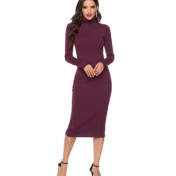 Solid Color Sweater Long Sleeve Stretch Slim Turtleneck Knit Dress Supplier SD182879 -Amour Vert shop 80976ff8 ae2e 41a5 b1eb d168c3f7d788 434BF5CF8270EBBA55E47D3744637645