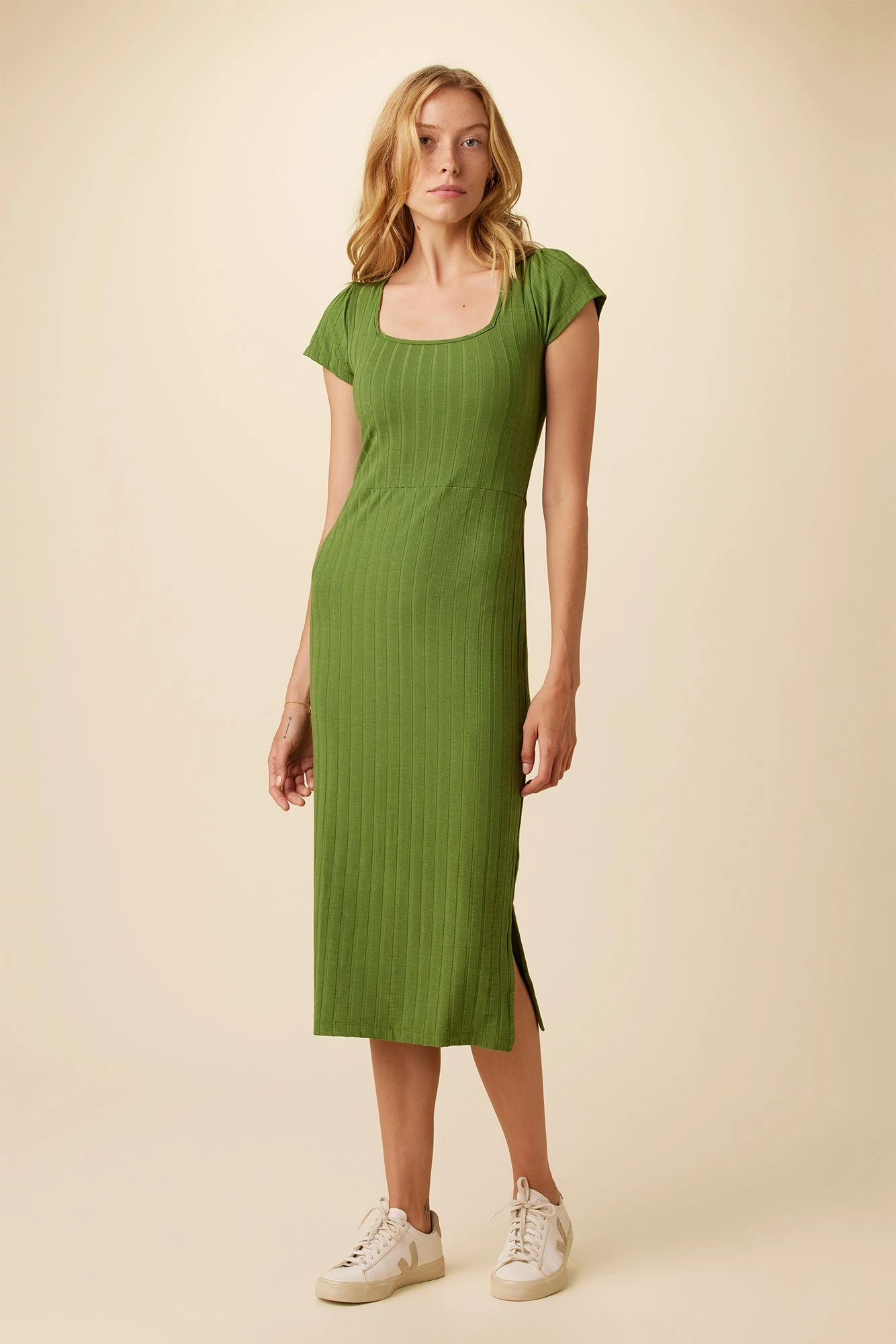 Cleo Provence Rib Dress - Pear 3 Cleo Provence Rib Dress - Pear