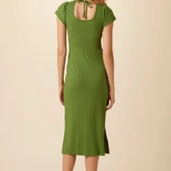 Cleo Provence Rib Dress - Pear 8 Cleo Provence Rib Dress - Pear -Amour Vert shop 8125 Cleo Pear 3