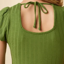 Cleo Provence Rib Dress - Pear 9 Cleo Provence Rib Dress - Pear -Amour Vert shop 8125 Cleo Pear 4