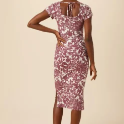 Cleo Provence Rib Dress - Verona Truffle -Amour Vert shop 8125 Cleo Verona Truffle 3