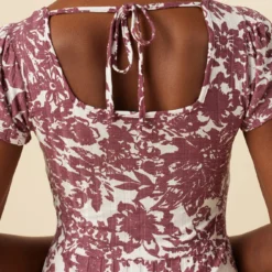 Cleo Provence Rib Dress - Verona Truffle -Amour Vert shop 8125 Cleo Verona Truffle 4