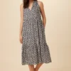 Leigh Ecovero Dress - Calico Navy