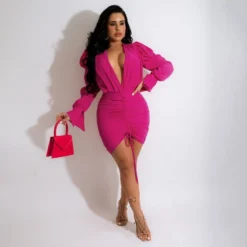 Deep-V Neck Drawstring Pleated Hip Sexy Bodycon Dress Wholesale Dresses SDN535532 -Amour Vert shop 815d19c5 a361 4b4a a186 0ff2378e3faa f21849fcd2eb795dcf5856bf803efec6
