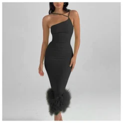 Women One Shoulder Halter Dress Feminine Backless Slim Fit Fishtail Long Dress Wholesale Clothing Vendors SDN537937 -Amour Vert shop 823f518b 4982 4af4 b84c ff65b54edd29 b0e92d91c0cabdbe6a93309b89e11665