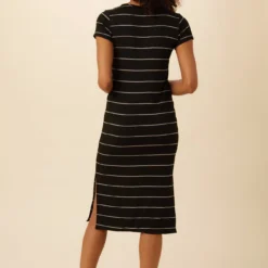 Miley Dream Knit Dress - Havana Stripe Black -Amour Vert shop 8322 Miley Black Havana Stripe 3