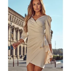 Sexy V-Neck Ruffles Dress Three-Quarter Sleeve Solid Color Wholesale Dresses SDN561494 -Amour Vert shop 8fc3659b 5b6f 46b9 b8a9 4348c8155781 O1CN01DNPBZ61UK88OBUIBu 2099122498 0 cib