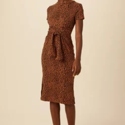 Colombe Reverie Knit Dress - Almond Leopard Print