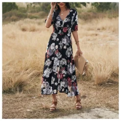 Sexy Deep V Floral Swing Dress Short Sleeve Slim Drawstring High Slit Vacation Wholesale Dresses SDN560326 19 Sexy Deep V Floral Swing Dress Short Sleeve Slim Drawstring High Slit Vacation Wholesale Dresses SDN560326 -Amour Vert shop 9080d9b5 23cc 470d 8eb5 a32449b96979 ba7ddd6f6a0c9db38eeb90db915a52ee