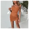Sexy Suspender Mini Dress Solid Color Pleated Drawstring Bodycon Wholesale Dresses SDN560309 -Amour Vert shop 911a6dd8 496b 47db abbc 66b679a67b68 5d17b05c03eb9a58d814864ae77d6468