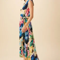Hanne Washable Silk Maxi Dress - Full Bloom -Amour Vert shop 9223 Hanne Full Bloom 2