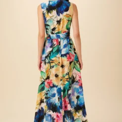 Hanne Washable Silk Maxi Dress - Full Bloom -Amour Vert shop 9223 Hanne Full Bloom 3