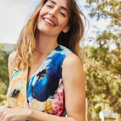 Hanne Washable Silk Maxi Dress - Full Bloom -Amour Vert shop 9223 Hanne Full Bloom 552